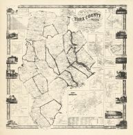 York County 1856 Wall Map, York County 1856 Wall Map